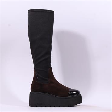 Marco Moreo Vale Stretch Knee High - Brown Suede